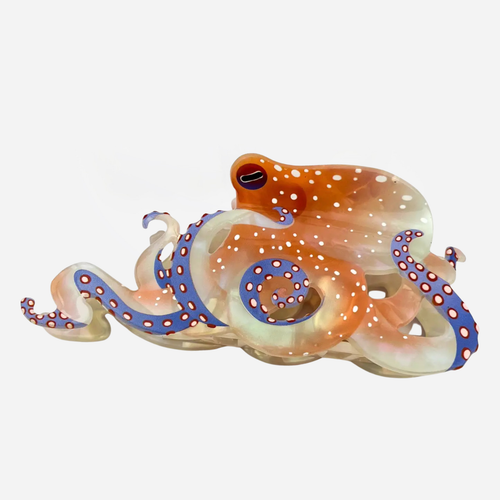 Octopus Claw Clip - Pearl/Blue