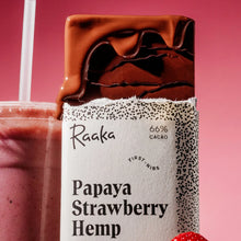 66% Papaya Strawberry Hemp Unroasted Dark Chocolate Bar - Limited Batch