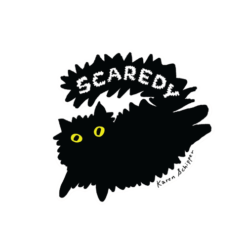 Scaredy Cat Vinyl Sticker