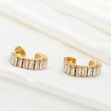 Jolie Baguette Hoop Earrings - Gold