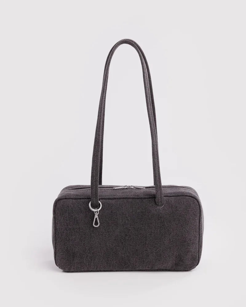 Denim Bowler Bag - Washed Black Denim