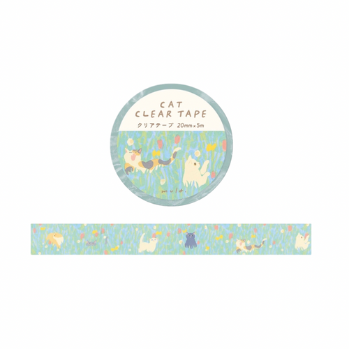 Washi Tape - Meadow Cats Clear 20mm