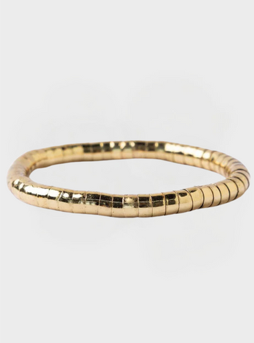 Round Bead Stretch Bracelet - Gold