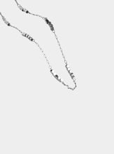 Cube Beaded Chain Necklace - Silver