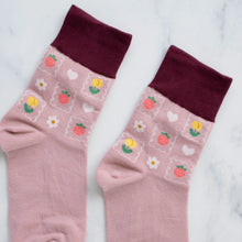 Spring Check Socks - Burgundy