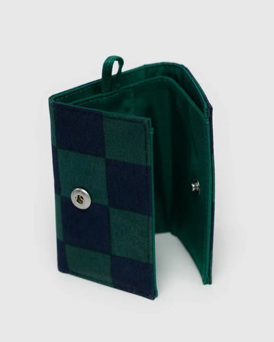 Snap Wallet - Navy Green Check