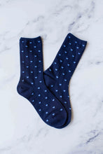 Mini Heart Crew Socks - Navy