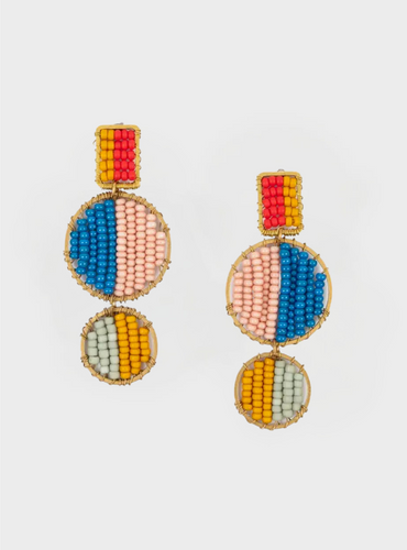 Bead Block Earrings - Colour Mix I