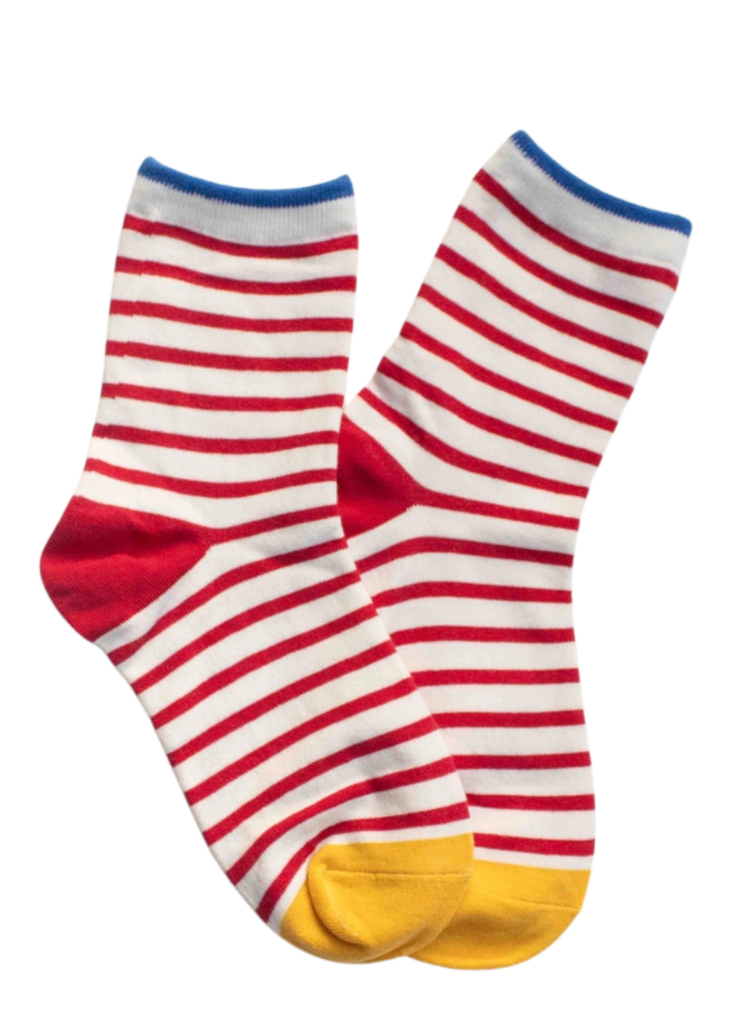 Tri-Colour Striped Socks - Red