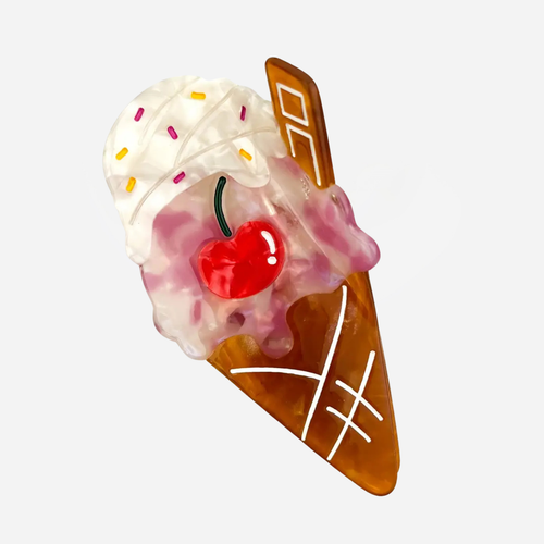 Ice Cream Cone Acetate Claw Clip