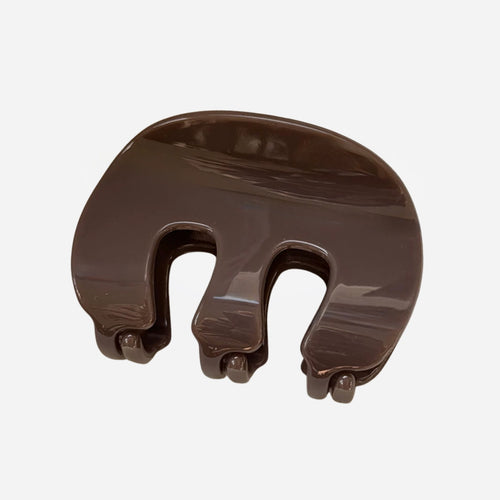 Chloe Glossy Claw Clip - Deep Mauve