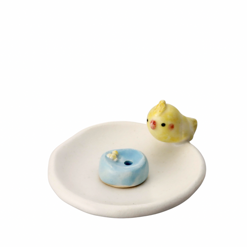 Yellow Cockatiel Incense Holder