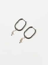 Raye Pearl Hoop Earrings - Silver