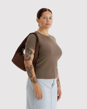 Small Nylon Meringue Bag - Blurred Gingham Brown