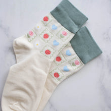 Spring Check Socks - Pastel Teal