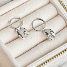 Wavy Disc Hoop Earrings - Silver