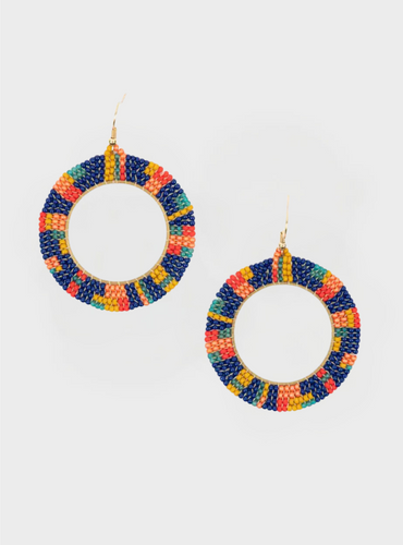 Mel Bead Hoop Earrings - Tropic Mix