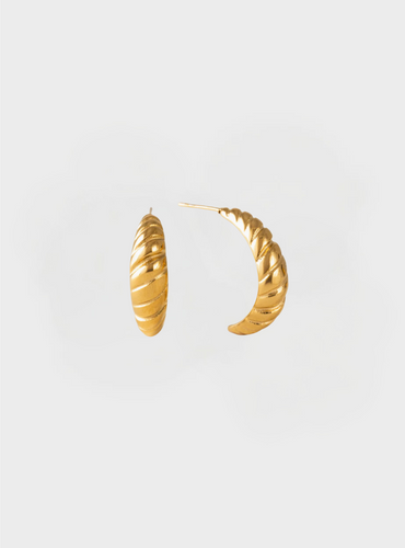 Waterproof Paris Hoop Earrings - Gold