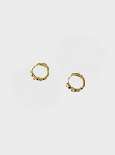 Petti Hoop Earrings with Black Zircons - Gold