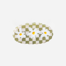 Eco-friendly Acetate Daisy Hair Clip - Moss Check
