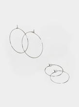 Wire Hoop Earrings (Small or Large) - Silver