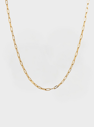 Waterproof Paperclip Chain Necklace - Gold