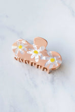 Eco-friendly Daisy Flower Curved Hair Claw Clip - Tan