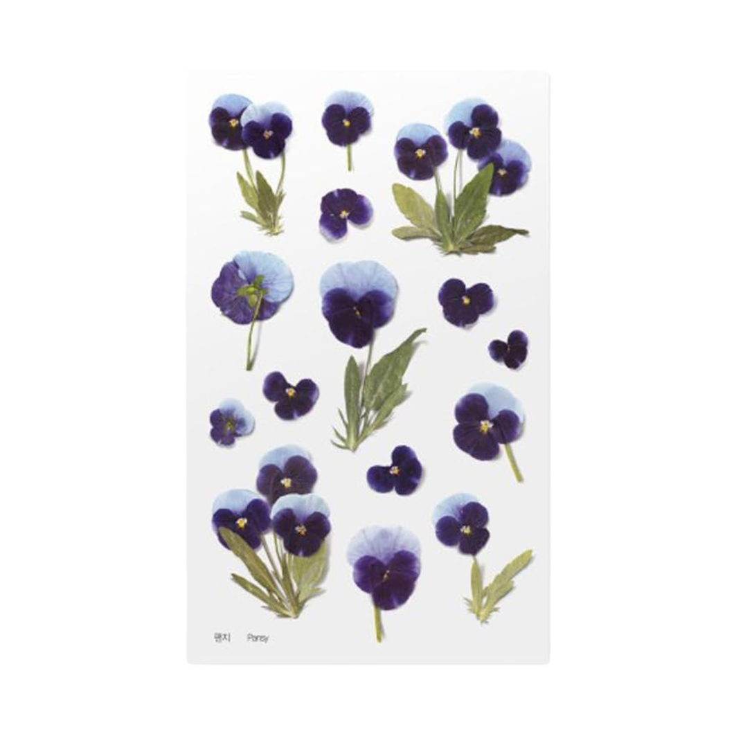 Sticker Sheet - World Craft Pressed Flowers - Pansy