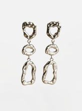 Marthia Hammered Drop Earrings - Silver