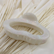 Cellulose Acetate Cloud Hair Claw Clip - White Iridescent