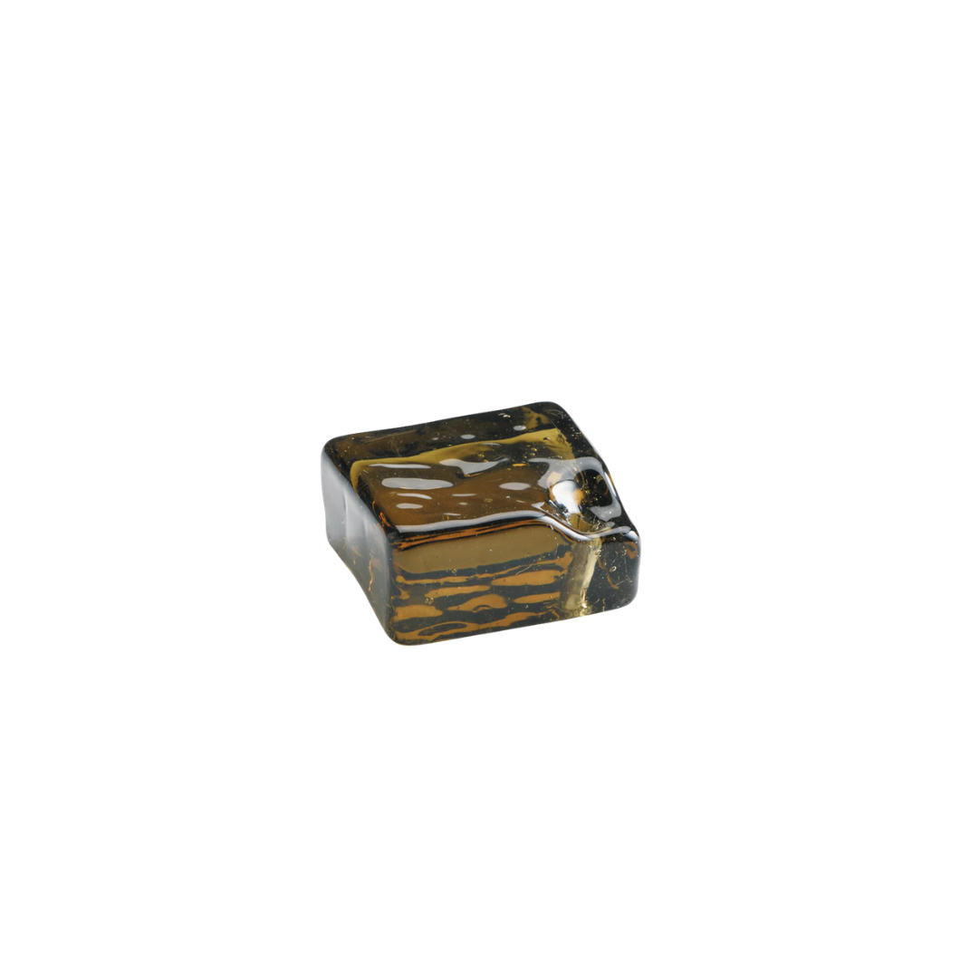 Glass Square Incense Holder - Black