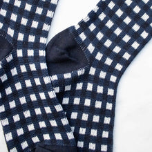 Woven Check Socks - Navy