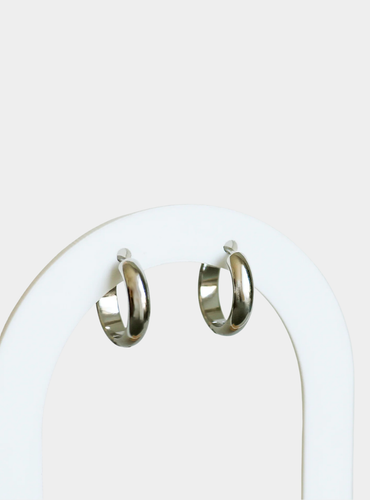 Cheri 15mm Hoop Earrings - Silver