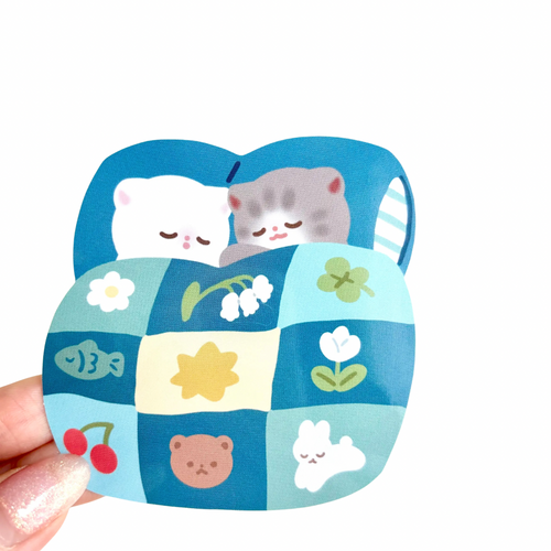 Vinyl Sticker - Cozy Quilt Kitties