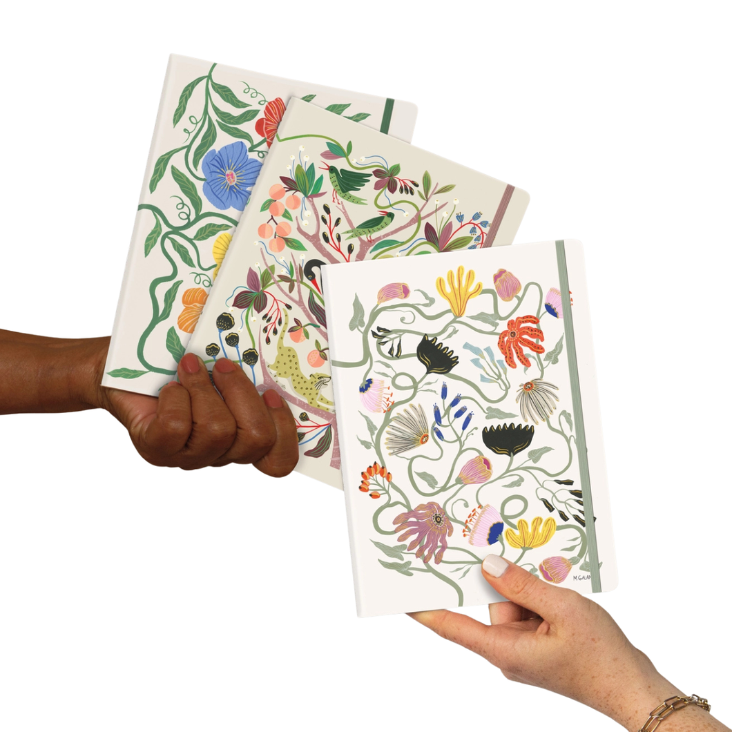 Wild Floral + Foliage - Sewn Trio Notebook Set