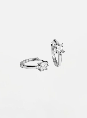 Large Celeste Hoop Earrings - Silver