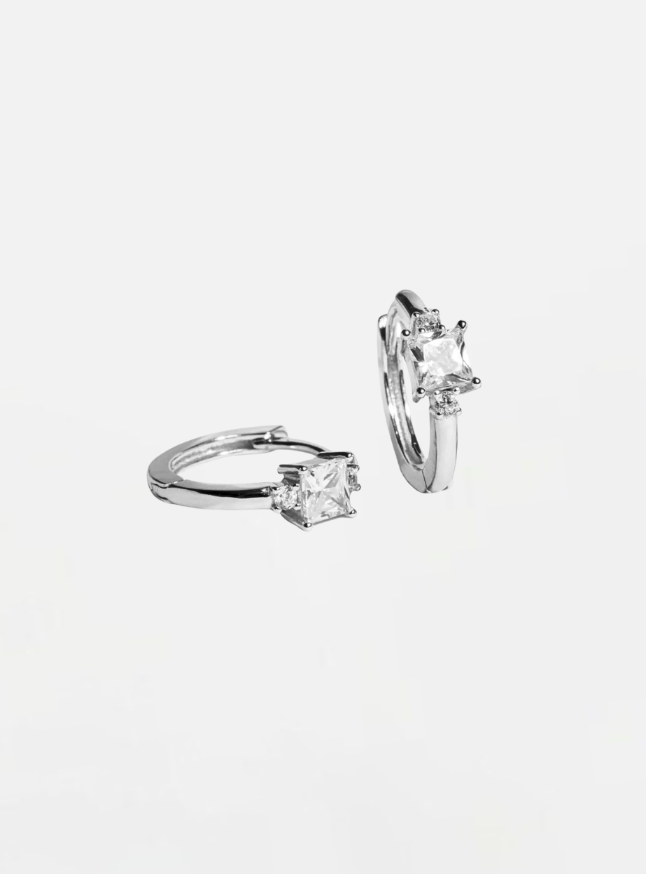 Large Celeste Hoop Earrings - Silver