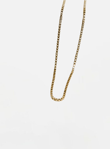 Mini Box Chain Necklace - Gold