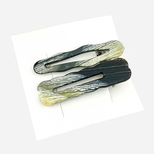 Stevie Acetate Hair Clips - Set of 2 - Palm Tropic