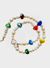 Glass Mushroom + Pearl Beaded Necklace