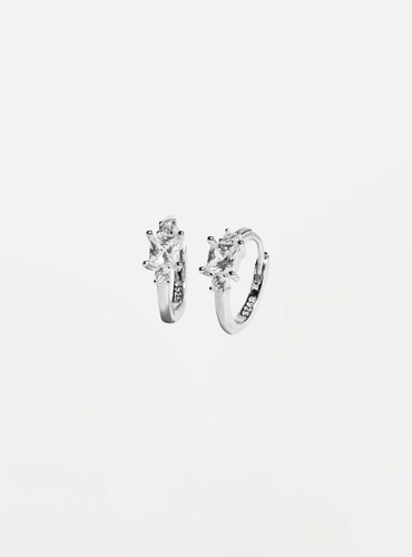 Small Celeste Hoop Earrings - Silver