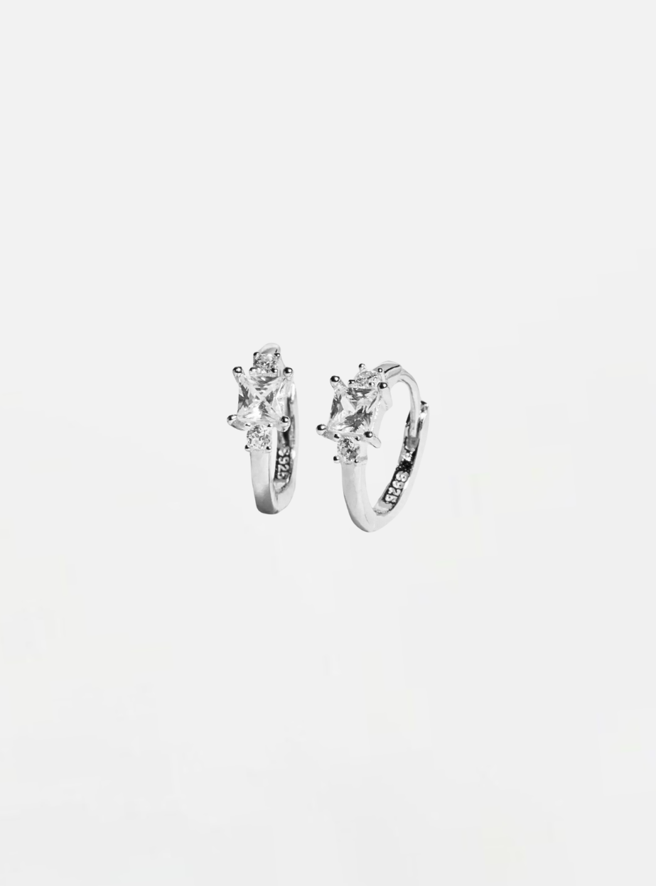 Small Celeste Hoop Earrings - Silver