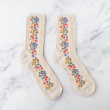 Vintage Strawberry Socks - Oatmeal