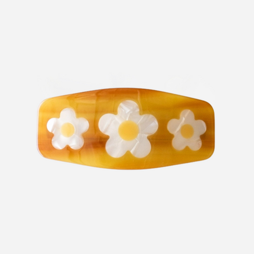 Eco-friendly Daisy Hair Barrette - Caramel