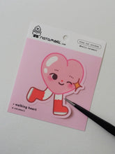 Walking Heart Vinyl Sticker