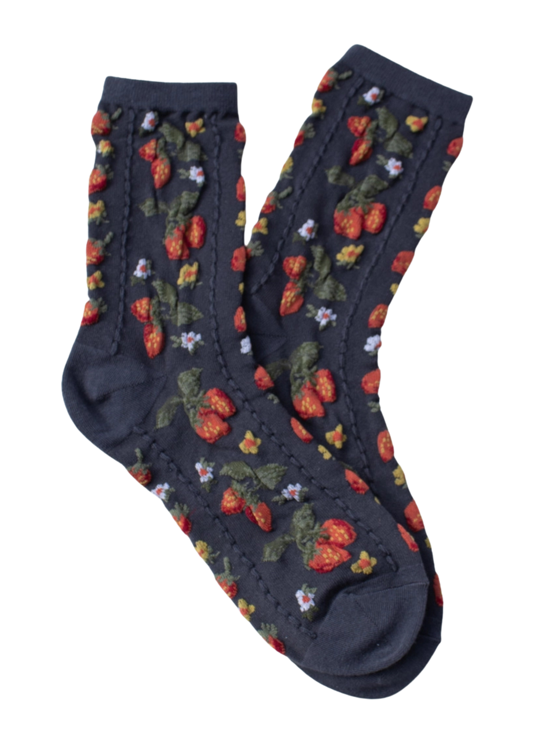Vintage Strawberry Field Socks - Charcoal