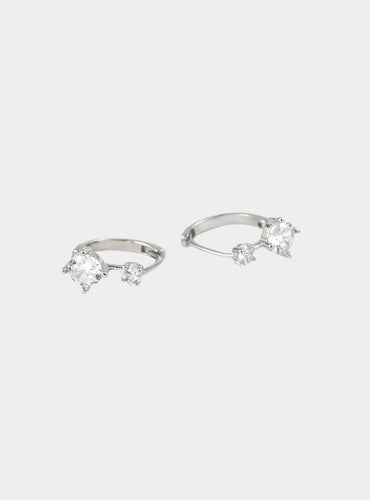 Wynn Huggie Hoop Earrings - Silver
