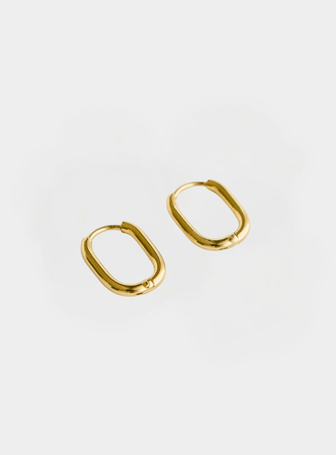 Oval Hoop Earrings - Gold