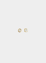 Mini Square Bezel Stud Earrings - Gold