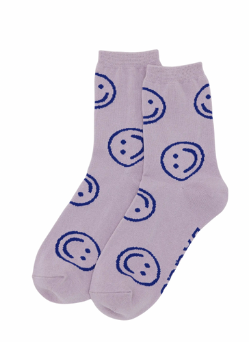 Crew Sock - Dusty Pink Happy